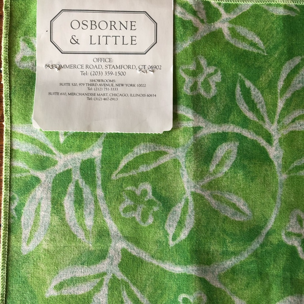 Designer Fabric Sample/Osborne & Little Designers Guild/28”x26”/Cotton/Vintage